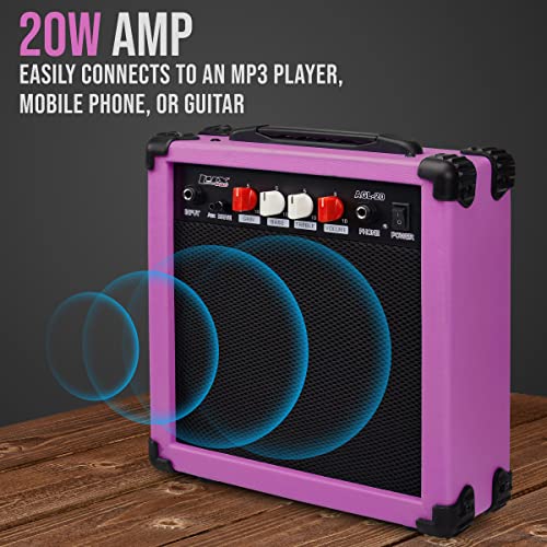 LyxPro Electric Guitar 39" Beginner Starter Kit with 20W Amp, Black B69338