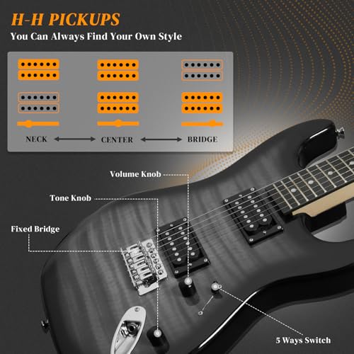 Ktaxon 39 Inch Electric Guitar Kit with 20W Amp, Bag, Strap, Cable, Accessories W1993