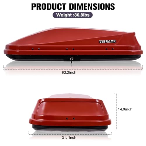 Gray Rooftop Cargo Box Carrier 13 Cubic Feet Waterproof Dual Side Opening R15660