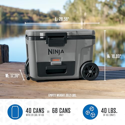 Ninja FrostVault 45QT Cooler with Wheels, Lakeshore Blue M1144