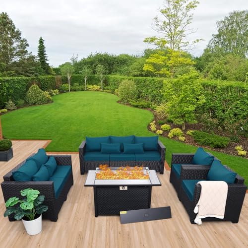 Rattaner Patio Furniture Set 5 Pieces Outdoor Couch with Coffee Table P526524