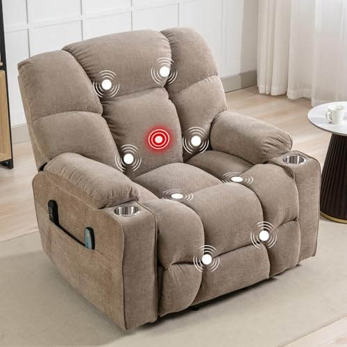 CANMOV Oversized Power Lift Recliner Chair for Elderly, Dual Motor, Brown C110