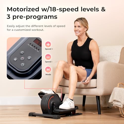 Sunny Health & Fitness Under Desk Elliptical Exerciser, Magnetic, Pink Y689540
