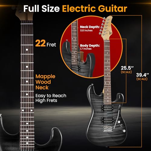 Pyle Electric Guitar Kit with Amp, 39" Blue M5028