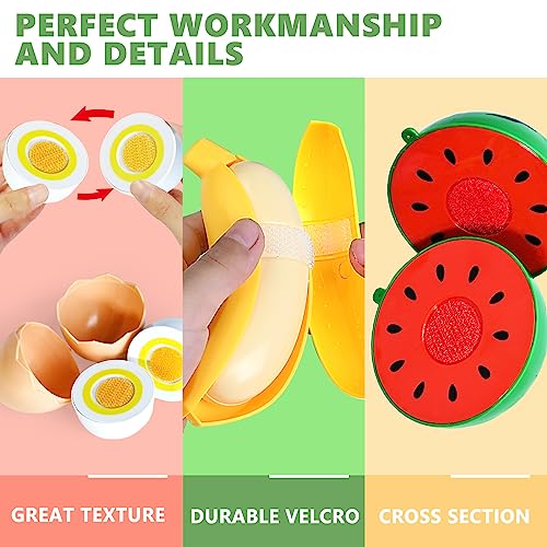 Play Food Set for Kids Kitchen, Pretend Toy with 2 Baskets J150