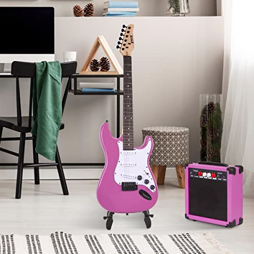 LyxPro Electric Guitar 39" Beginner Starter Kit with 20W Amp, Black B69338