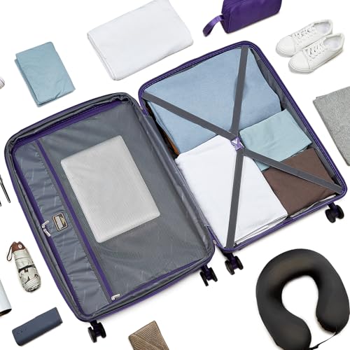 LARVENDER Luggage Sets 3 Piece, 20in Carry On PP Hardshell Suitcase with Spinner Wheels Q3160