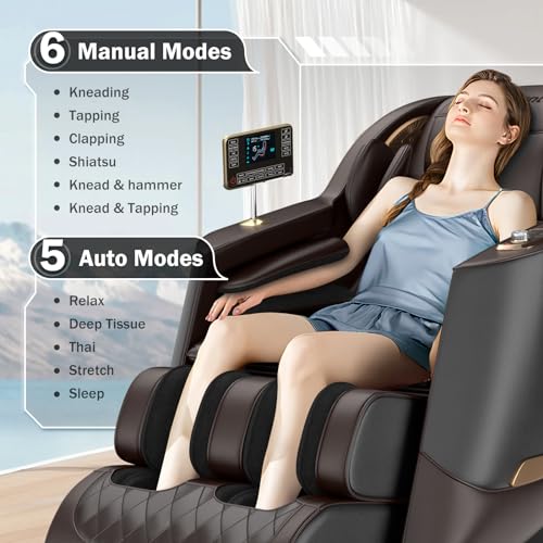 Culanta Massage Chair Full Body Zero Gravity SL-Track Shiatsu Recliner with Airbags and Heating (U1-Black) B954830