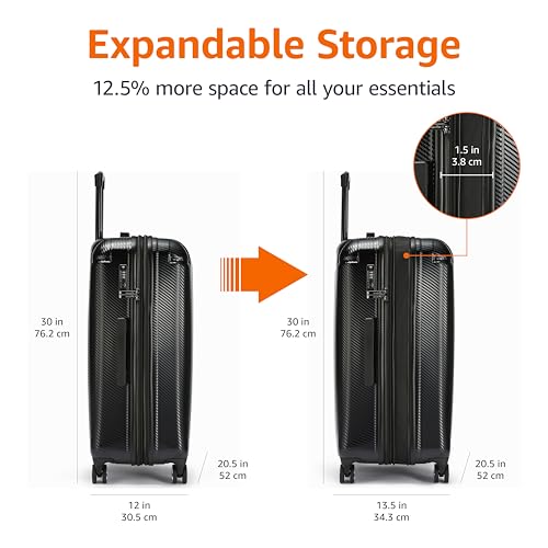 Amazon Basics 30-Inch Hardside Checked Luggage with TSA Lock, Black L990391