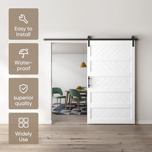 JUBEST 36" x 84" Sliding Barn Door Kit with Hardware, Black R91690