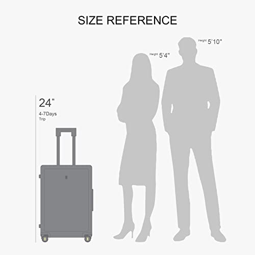 LEVEL8 Hard Shell Carry-On Luggage with TSA Lock, 20 Inch, Black V41961