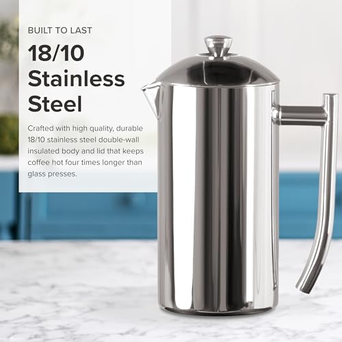 Frieling Double-Walled Stainless-Steel French Press Coffee Maker, 17 oz D60799