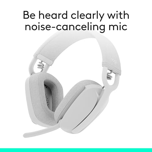 Logitech Zone Vibe 100 Wireless Over Ear Headset with Noise Canceling Microphone, Off White A852