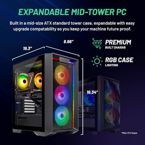 Skytech Azure Gaming PC Desktop, Ryzen 7 9700X, RTX 4060, 2TB SSD, 32GB RAM C74326