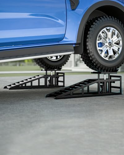 Hydraulic Car Ramps, 4-Position Adjustment, 5T Capacity, Low Profile I6327