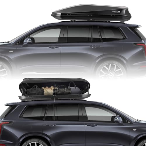 Gray Rooftop Cargo Box Carrier 13 Cubic Feet Waterproof Dual Side Opening R15660