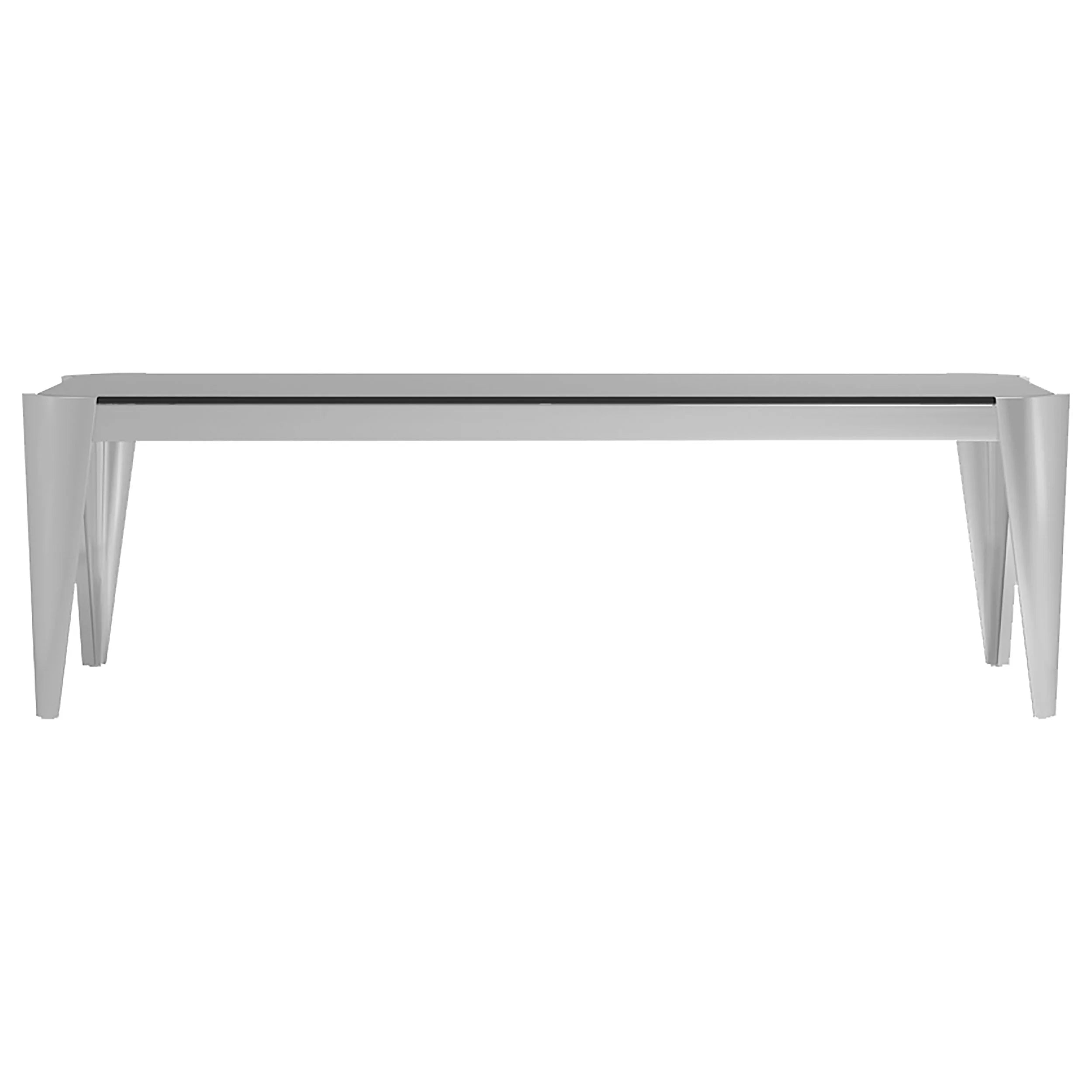 Silver Rectangle Glass Coffee Table B5318