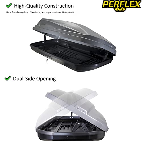 Perflex Exclusive Rooftop Cargo Box Carrier Large 17.7 cu ft, Dual Side Opening, White L7207