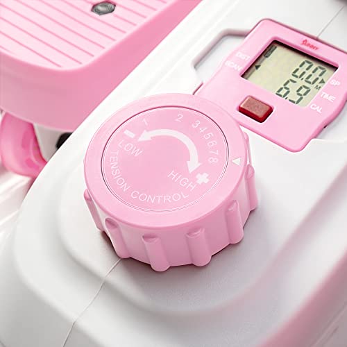 Sunny Health & Fitness Under Desk Elliptical Exerciser, Magnetic, Pink Y689540