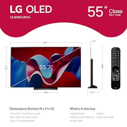 LG 65-Inch Class OLED evo C4 Series Smart TV 4K with Magic Remote E146