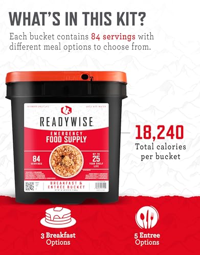 ReadyWise Emergency Food Supply 104 Servings Variety Pack Bucket A71005
