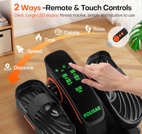 Under Desk Elliptical, 6 Adjustable Resistance & 15 Speeds Leg Exerciser for Seniors L867