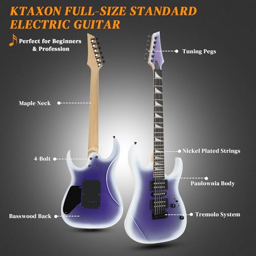 Ktaxon 39" Electric Guitar Starter Kit with 20W Amp, Matte Black H32428