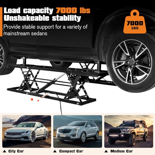 Jocisland Portable Car Lift 7000 LBS, 28" Max Height for Garage D424