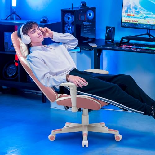 GTRACING Gaming Chair with Footrest, Blue R841