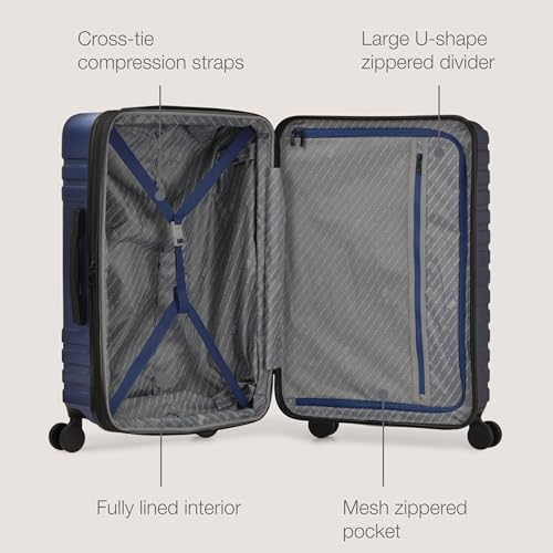 U.S. Traveler Boren Polycarbonate Hardside Carry-on Suitcase with 8 Spinner Wheels, Teal, 22-Inch S2578