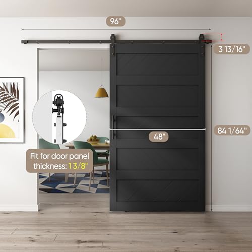 JUBEST 36" x 84" Sliding Barn Door Kit with Hardware, Black R91690