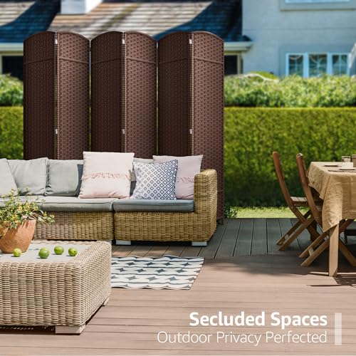 Sorbus 8-Panel Black Room Divider, 6 ft Tall Folding Privacy Screen T242