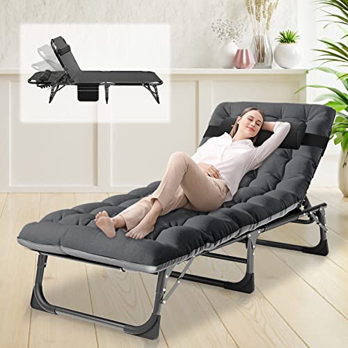 NAIZEA Folding Camping Cot for Adults, Adjustable Reclining Chair N72576