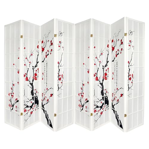 Legacy Decor 4-Panel Blossom Screen Portable Foldable Shoji Room Divider Black K541964