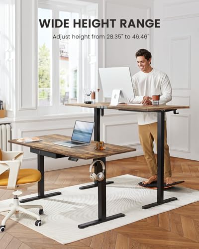 ErGear Electric Standing Desk with Drawer, 55 x 24, Rustic Brown M965