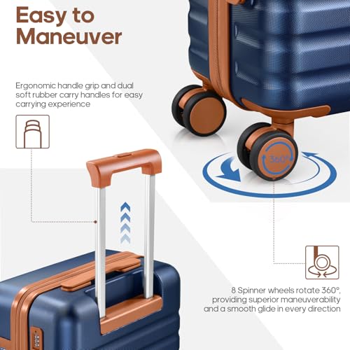 Luggage Sets 3 Piece, Carry On 20 Inch Hardside Suitcase with Spinner Wheels and TSA Lock J67858