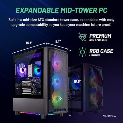 Skytech Nebula Gaming PC Desktop, Ryzen 5 5600, RTX 3050, 1TB SSD, 16GB RAM Q7363