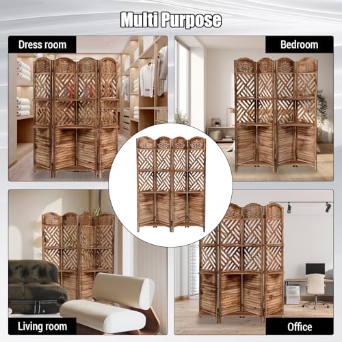Japanese Shoji Room Divider 6 Panel Folding Wooden Screen 5.6FT I82869
