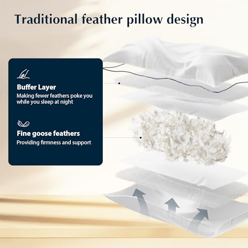 Pacific Coast Feather and Down Bed Pillows for Side and Back Sleepers, King 2 Pack H8237