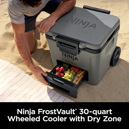 Ninja FrostVault 45QT Cooler with Wheels, Lakeshore Blue M1144