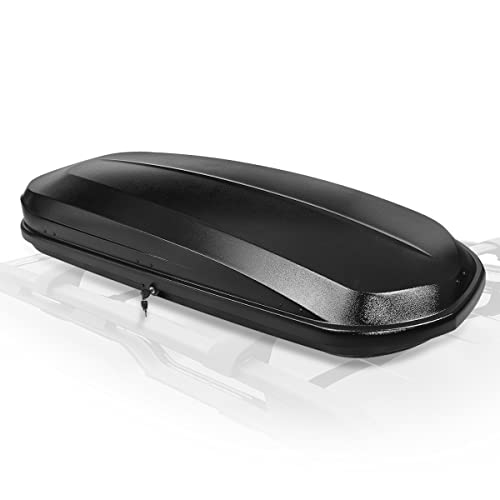 Auto Dynasty Hard Shell Roof Top Car Storage Cargo Carrier, Glossy Black L344