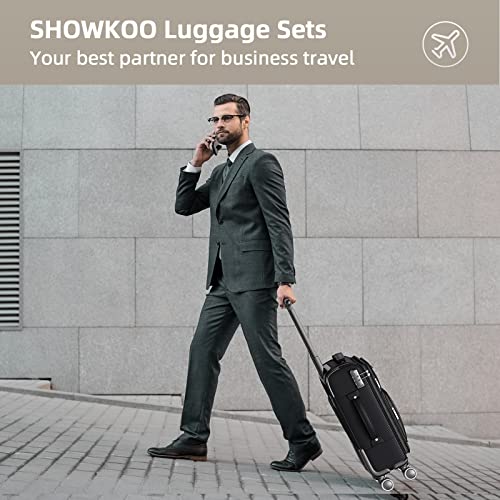 SHOWKOO Luggage Sets 3 Piece Softside Expandable Suitcase with Spinner Wheels TSA Lock K987