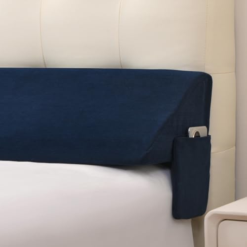 Vekkia King Bed Wedge Pillow for Headboard Mattress Gap Filler, Blue 76"x10"x6" C139495