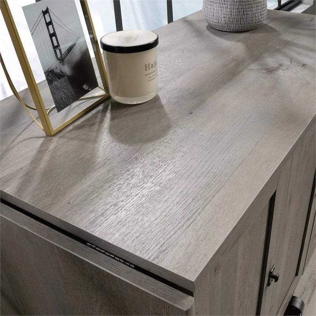 Pemberly Row Contemporary Engineered Wood Sewing Craft Table Oak A45888