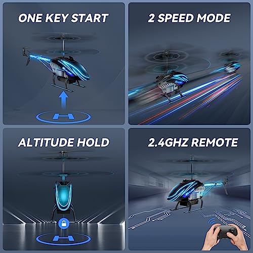 RC Helicopter for Kids with 30Mins Flight, 2 Batteries, LED Lights U8129