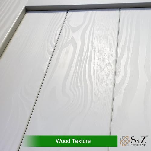 S&Z TOPHAND® 20 in x 84 in Elephant Gray British Brace Knotty Barn Door with 4FT Sliding Hardware Kit G149446