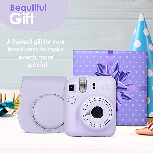 Fujifilm Instax Mini 12 Camera Bundle with 60 Sheets Film, Case & Album (Lilac Purple) Q7317