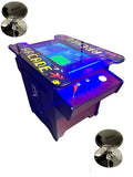 Full Size Commercial Grade Cocktail Arcade Machine 2 Player Upgraded Trackballs 412 Games 22" LCD Screen Tempered Glass 2 Stools Included 5 Year Warranty Dark Wood