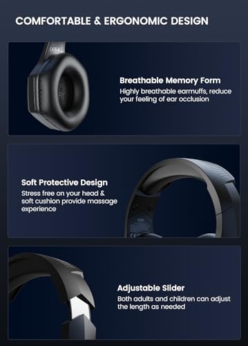 EKSA E1000 Gaming Headset with Noise Canceling Mic, 7.1 Surround Sound, Blue A702814