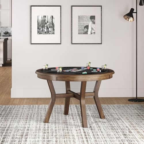 Hillsdale Furniture Cooper Convertible Wood Poker Game Table, Brown W142496
